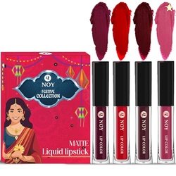Noy Festival Collection Liquid Matte Lipstick Pack 4 Wine, Red, Coffee