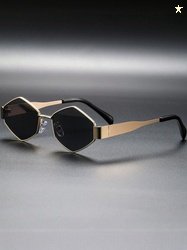 DressBerry Women Black Lens & Gold-Toned Oval Sunglasses With UV Prote