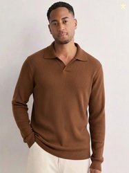 Genzy Men Self Design Polo Collar Relaxed Fit T-shirt