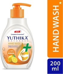 Yuthika Natural Hand Wash Pump Lemon|100% Natural Extract,pH Balanced|