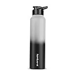 Longway Rush 1 LTR Stainless Steel Water Bottle | Leak-Proof & Rust-Free Design | Perfect for School, Office, Home, Gym, Travel & Ideal for Men, Women & Kids (1000 ml, Charcoal)