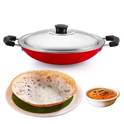 PANCA Non-Stick Aluminium Appachatti with Stainless Steel lid, 2.6mm,