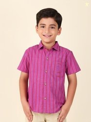 Fabindia Boys Striped Cotton Casual Shirt