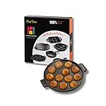 Human Hydro Pre Seasoned Cast Iron Paniyaram Pan 20cm/8inch (12-Pit) Cook Delicious Gunta Ponganalu, Appam Patra, Litti, Paddu, Paniyarakkal Pan for Appe and Kuzhi, Nonstick 100% Pure & Toxin-Free
