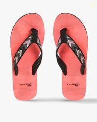 FRISBEE Striped Thong-Strap Flip Flops