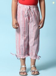 Biba Girls Off White Striped Culottes Regular Fit Trousers