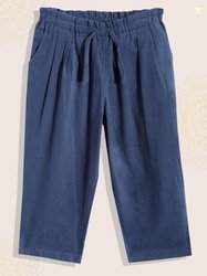 Biba Girls Navy Blue Solid Pure Cotton Trousers