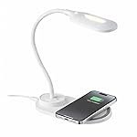 Lifelong LED Study Lamp with Wireless Charging for Phone, AirPods| Touch Control Table Lamp with 3 Light Modes | Eye-Caring Study Lamp with Flexible Gooseneck|LED Desk Light for Home, Office & Bedroom