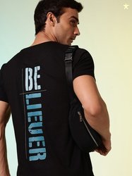 HRX by Hrithik Roshan Men Lifestyle Typography Printed Pure Cotton T-s