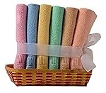 Ayus Cotton Hand Towel 450 GSM, Multicolor (Pink, Green, Blue, Orange, Yellow, Brown) Ultra Soft and Super Absorbent (Set of 6)