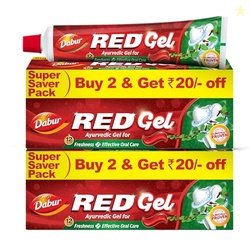 Dabur Red Gel Ayurvedic Toothpaste - 600g (150g x 4) | Reduction in Ba