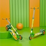 Lifelong Kick Scooter Adjustable Height, Foldable Design, with Side Stand, Skate Scooter for Kids, 6month Manufacturers Warranty, 50Kg Weight Capacity, (Green & Orange)