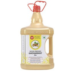 IndicWisdom Wood Pressed Groundnut Oil 5 Liter (Cold Pressed Groundnut