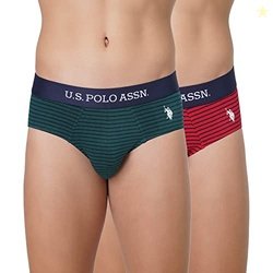 U.S. POLO ASSN. Men Horizontal Stripe Antibacterial EB005 Briefs - Pac