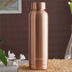 Lifelong 900 ml Copper Water Bottle | Natural alkaline water | Leakpro