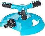 ROKTRY 360 degree Rotating Lawn Sprinkler, Heavy Duty MoonâShaped Streamlined Base Automatic Water Sprinkler for Garden Lawn Irrigation Watering Tool