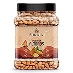 Auravita California Almonds 500gm | Crunchy & Healthy Dry Fruit, Premium Badam Giti for Daily Nutrition | Healthy Diet Snacking Resealable Jar Pack Of 1
