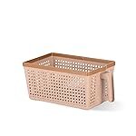 Nayasa Plastic Frill Basket | 3 Litre | Rectangular Shape | Veg Baskets for Storage in Kitchen | Food Basket for Kitchen | No.1 | Beige | 27L x 15.5W x 11.5H Centimeters