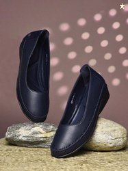 Bata Women Wedge Heeled Comfortable Slip-On Ballerinas