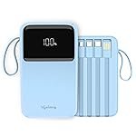 Lifelong Electronics 20000mAh 22.5W Fast Charging Power Bank | 3 Inputs (1 Built-in USB A Cable + 1 C + 1 Lightning Port) & 6 Outputs (3 Built-in Cables + 1 C + 2 A Port) | Small Pocket Size Powerbank
