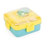 ATTRO My Lunch 2 Layer Plastic Lunch Box Comes with Fun Galaxy Astro Print, 1 Detachable Tray, 1 Small Container & 1 Spoon Ideal for Kids BPA Free 1590ml+70ml- Blue