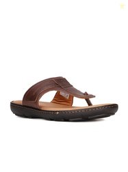 Hush Puppies Men Brown & Tan Leather Comfort Sandals