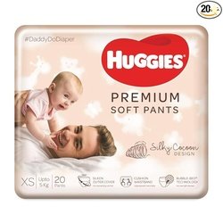Huggies Premium Soft Pants, Extra Small size diaper pants, 20 Count
