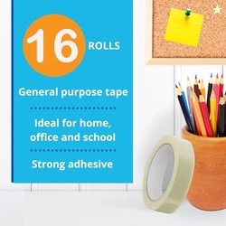 AIPL BOPP Packaging Clear Tape - 18MM x 65 Meter| Pack of 16 | for Pac