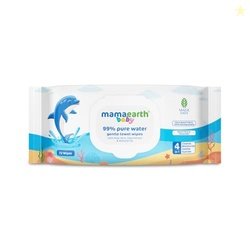 Mamaearth Baby 99% Pure Water Gentle Towel Wipes-72pcs|Made Safe Appro