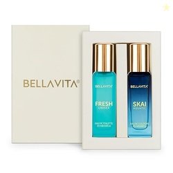 BELLAVITA Skai Aquatic EDC & Fresh EDT | Long Lasting 2x20ml Perfume f