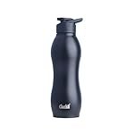 Clazkit Platina Stainless Steel Black Matte Finish Water Bottle Set of 2 |ISI Certified | Leakproof, Rust-Free, BPA-Free, Durable for Fridge, Sports, Gym, Yoga & OfficeâEasy to Clean & Reusable-1000ml