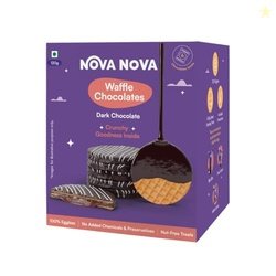 Nova Nova Dark Waffle Chocolates - Box of 6 - Vegetarian, 100% Eggless