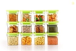 Kitchwell Unbreakable Kitkat Square Plastic Containers Set for Kitchen