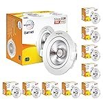 wipro Garnet 3 W Slim COB Downlight for False Ceiling | Warm White (2700 K) | Ceiling or Cabinet Light with Adjustable Optics | Pack of 10
