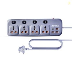 Ant Plus Electric PS431 Power Strip Individual Power Switch,10ft Unive