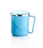 Insulated Stainless Steel Coffee Mug with Lid â 300ml Double Wall Tea & Milk Mug for Home, Office, Restaurant â Stylish, Leakproof, Drinkware Gift (1 Pc, Sky Blue)