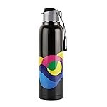 CELLO Puro Steel-X Benz Pro 900 | Leak Proof | Wide Mouth & Easy to Open | Insulated Inner Steel Outer Plastic Water Bottle | 730ml| Black