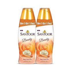 Santoor Beauty Perfumed Talc with Sandalwood Extracts| Sandal, Rose, M