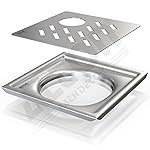 ALTON ALD1003, SS-304 Grade, 5×5 INCH Cut, Bathroom Grating Square Floor Drain Jali, Matte