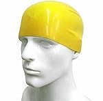 Silicone Swimming Cap, Unisex, Multi-Colour, One Size Fits All (Yellow)