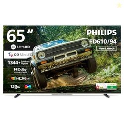 Philips 164 cm (65 inch) QLED MINI LED Smart Frameless Google TV 65MLE