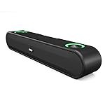 GOVO GoSurround 220 16W Bluetooth Sound bar, 2000 mAh Battery, 2.0 Channel with 52mm Drivers, Multicolor LED Lights with TWS, AUX, Bluetooth and USB (Platinum Black)