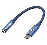 Ambrane Type C to 3.5mm Audio Jack Converter with DAC Headphone Adapter, Connector Cable for iPhone 16/15 Series, Samsung, OnePlus, Google Pixel, Laptops, Other Devices (AOTG-CX3, Blue)