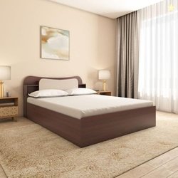 Nilkamal Daffodil Wooden King Bed with Box Storage | Designer Headboar