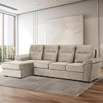 Wakefit Sofa Set | 5 Year Warranty | Sofa 3 Seater, 3 Seater Sofa for Living Room, Wooden Sofa Set, 3 Seater + Left Aligned, Sofa for Living Room – Lounger Plus(Vogue : Beige)