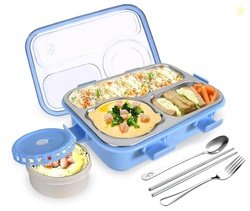 TEC TAVAKKAL Lunch Box 3 Compartment Leak-Proof BPA Free Stainless Ste