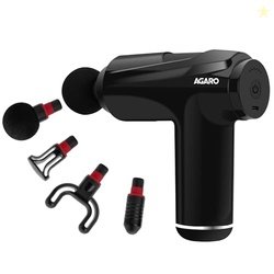 AGARO Primo Gun Massager, 4 Heads, 6 Speed, Rechargeable, Handheld, De