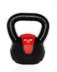 De Jure Fitness PVC Kettlebell 3kg for Men & Women Strength & Cardio T
