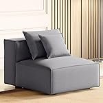 Home Centre Mills Solid Wood Fabric 1-Seater Armless Sofa â Grey