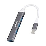 Ant Esports AEC410 4 in 1 Ports USB C Hub, 3.0 USB Port Expander, USB Extender, USB C Hub Multiport Adapter, USB Multiport Charger, Laptop USB Port Expander, Multiple Port 1×3.0+3×2.0_Grey
